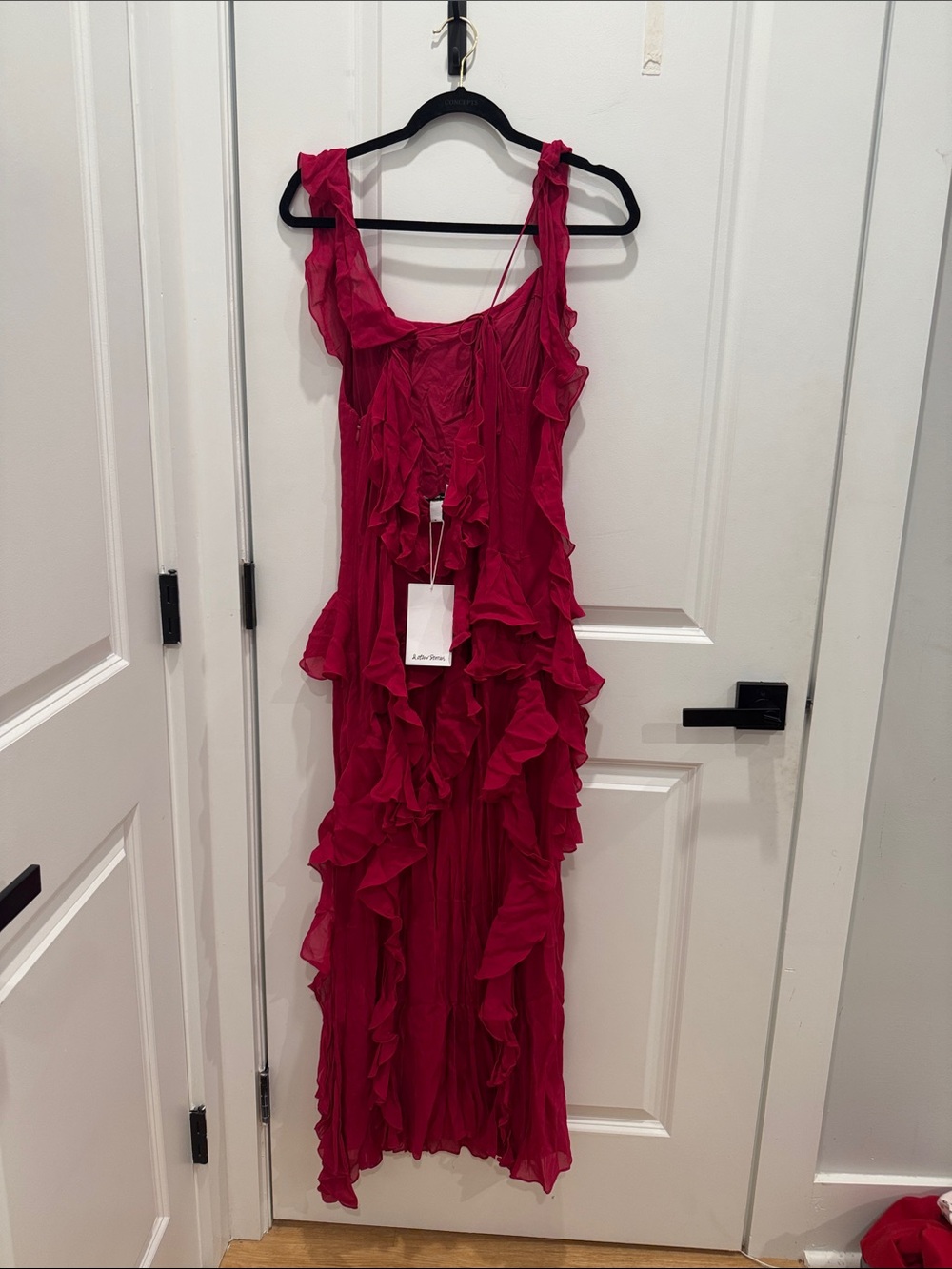 & Other Stories Fuchsia Ruffled Maxi Dress